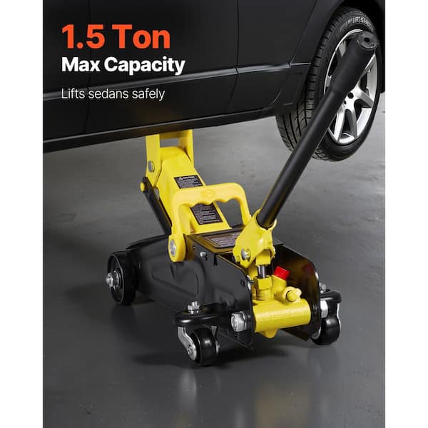 VEVOR Low Profile Floor Jack, 1.5 Ton (3300 lbs. ) Capacity, Steel