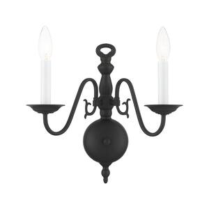 Yorkhaven 2-Light Black Sconce