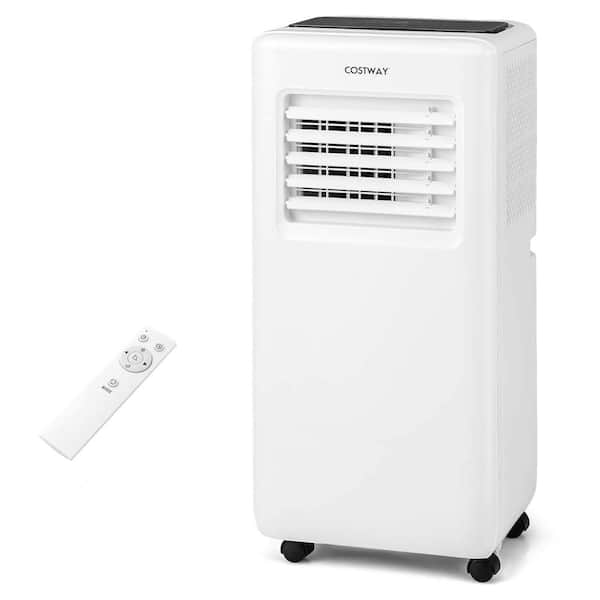 Costway 6500 (DOE) BTU Portable Air Conditioner Cools 350 sq. ft. with Dehumidifier in White