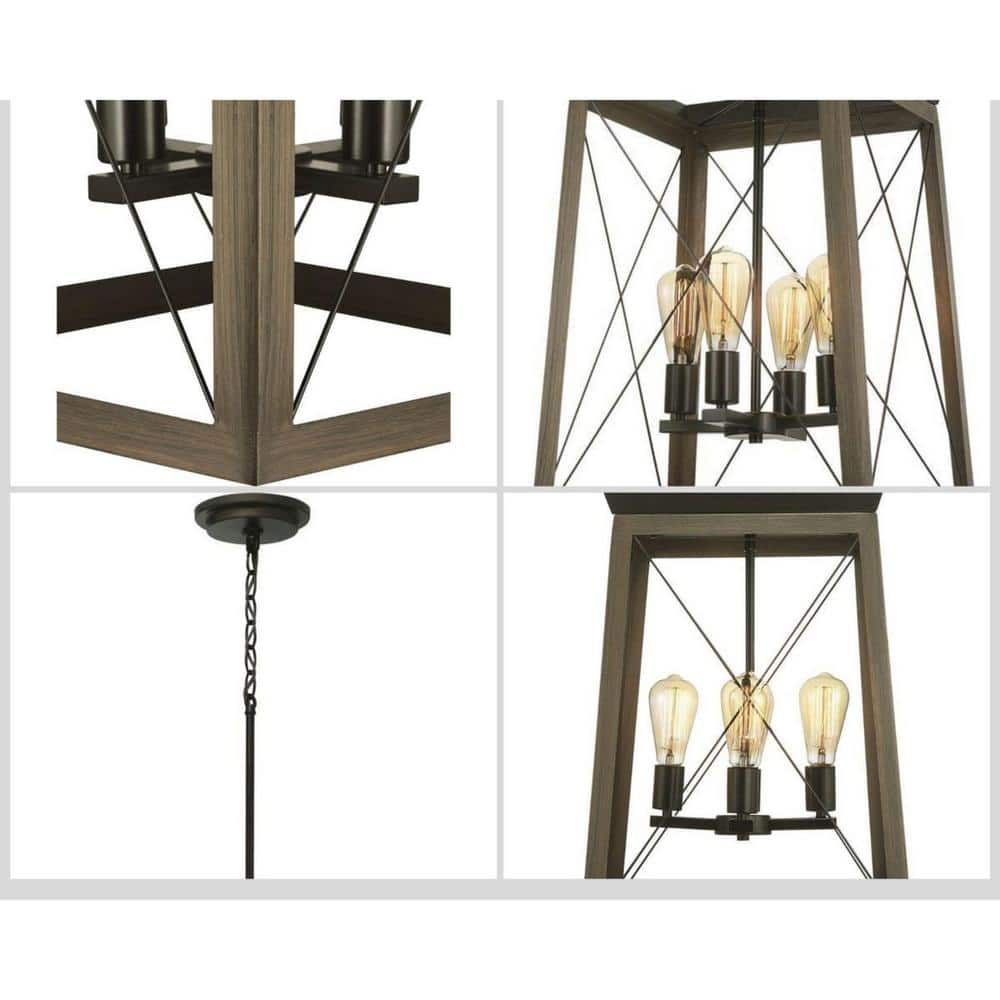 Briarwood Antique Bronze 4-Light Farmhouse Foyer Pendant