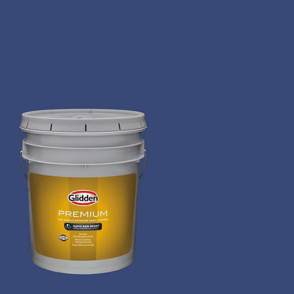 Glidden Premium 5 gal. PPG1156-7 Celestial Blue Satin Exterior