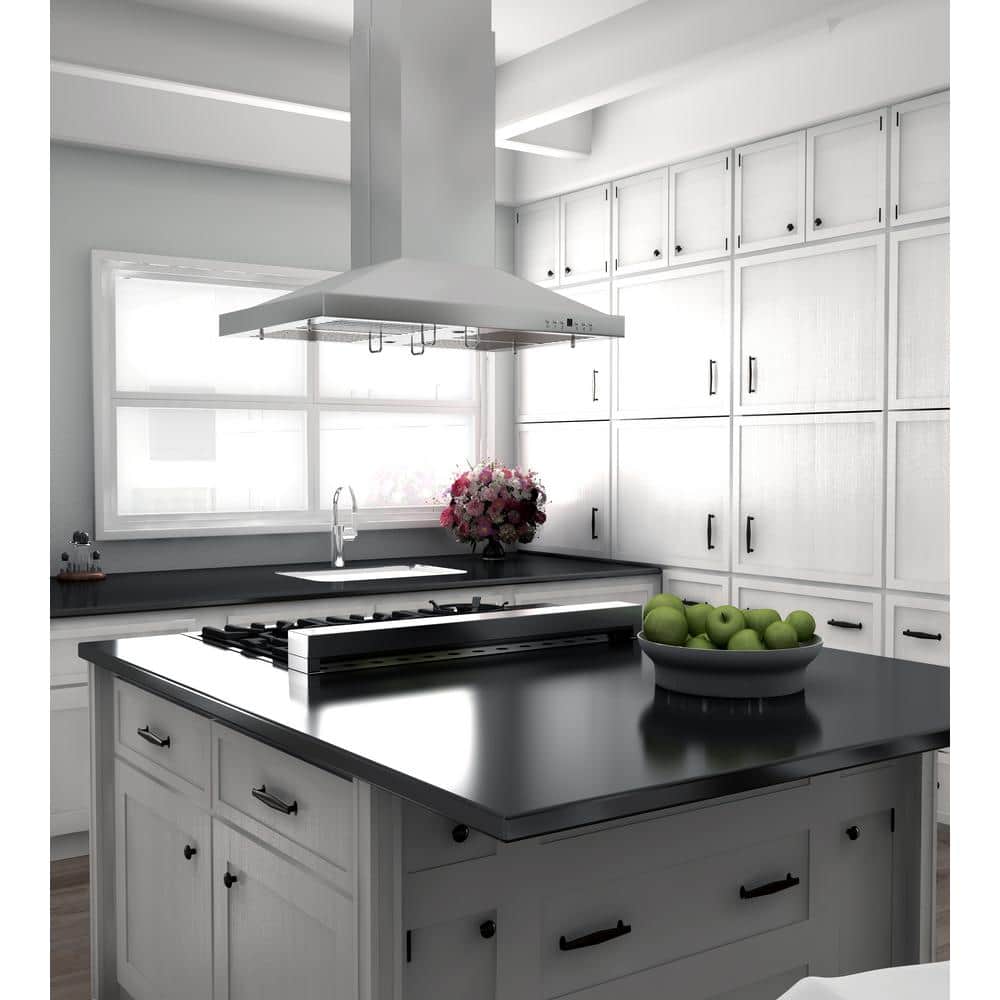 30-Inch Stainless Steel Convertible Island Range Hood