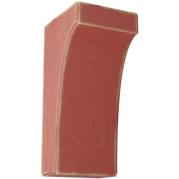 Ekena Millwork 5-1/4 in. x 12 in. x 6 in. Salvage Red Clarksville Wood Vintage Decor Bracket