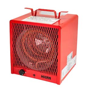 4800-Watt Red Electric Garage Heater, Micathermic Space Heater with Integrated Thermostat Control, Convection
