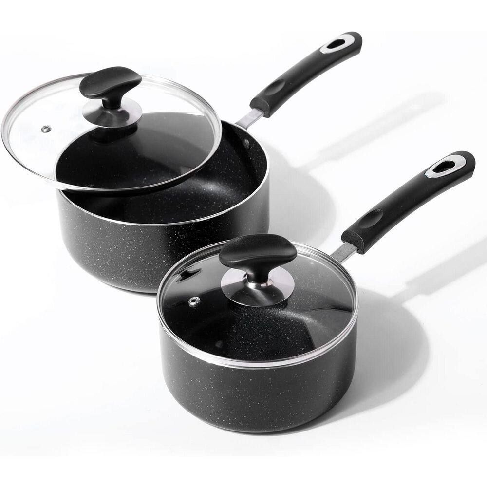 10-Piece Black Nonstick Cookware Set with Frying Pans, Saucepans, Steamer Compatible with All Stoves price history on PriceWatchPro