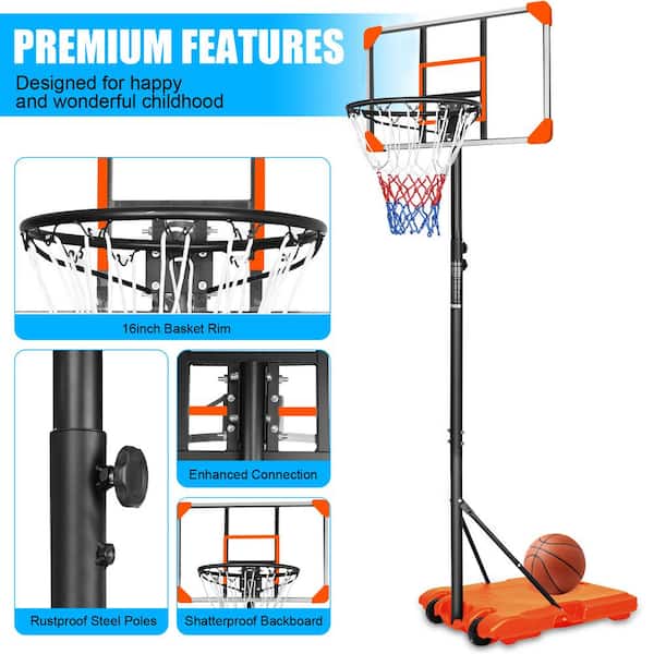 Sudzendf Orange 28 In. Backboard Portable Basketball Goal Sudzendf Orange 28 In. Backboard Portable Basketball Goal