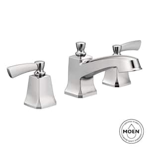 MOEN Chateau 8 in. Widespread 2-Handle Low-Arc Bathroom Faucet with ...