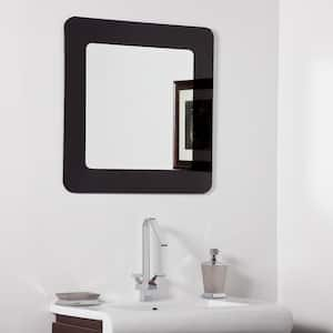 27.6 in. x 27.6 in. Square Ella Modern Bathroom Mirror with Polished Edge