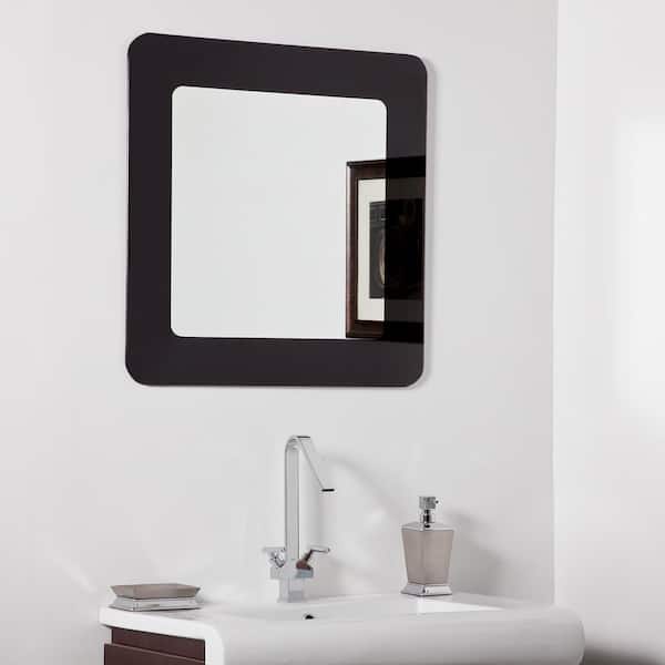 Decor Wonderland 27.6 in. x 27.6 in. Square Ella Modern Bathroom Mirror with Polished Edge