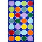 Kecia Octagons Playmat Blue 5 ft. x 8 ft. Area Rug
