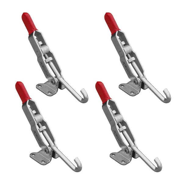 375 lbs. Holding Capacity, J Hook Toggle Clamp 451 w Hook Type Draw Latch Pull Action (4-Pack)
