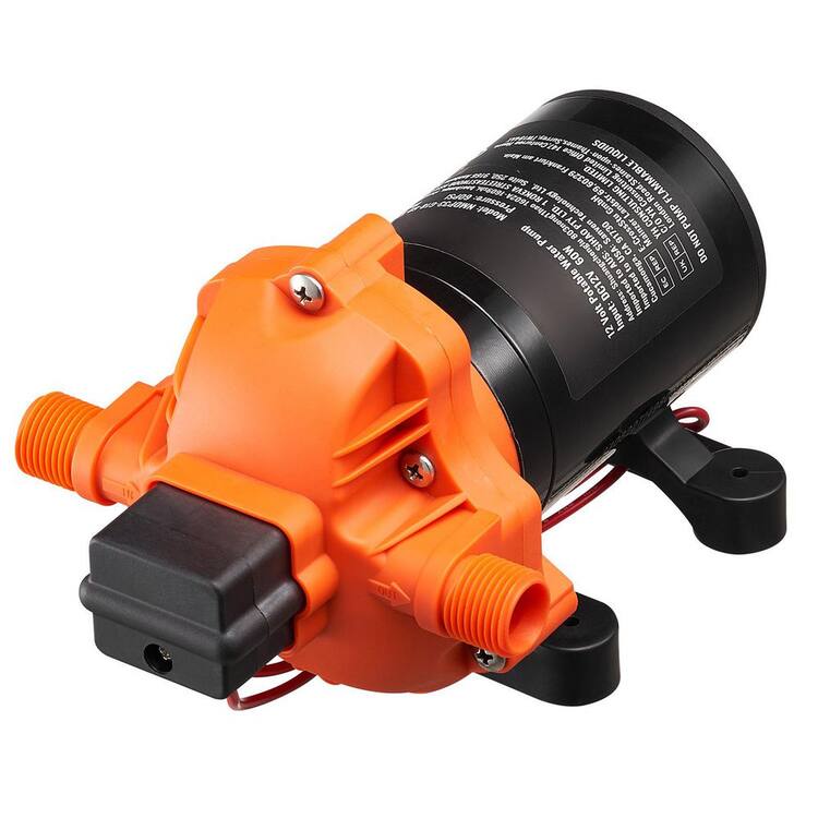 SKYSHALO 12V Diaphragm Pump, 1.8 GPM, 3-Chamber 12V DC Water Pump with Auto Pressure Switch, 40-100 PSI, for RV, Yacht, Camper