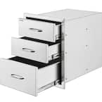18 in. D x 23 in. H x 23 in. W Outdoor Kitchen Stainless Steel Triple BBQ Access Drawers with Chrome Handle
