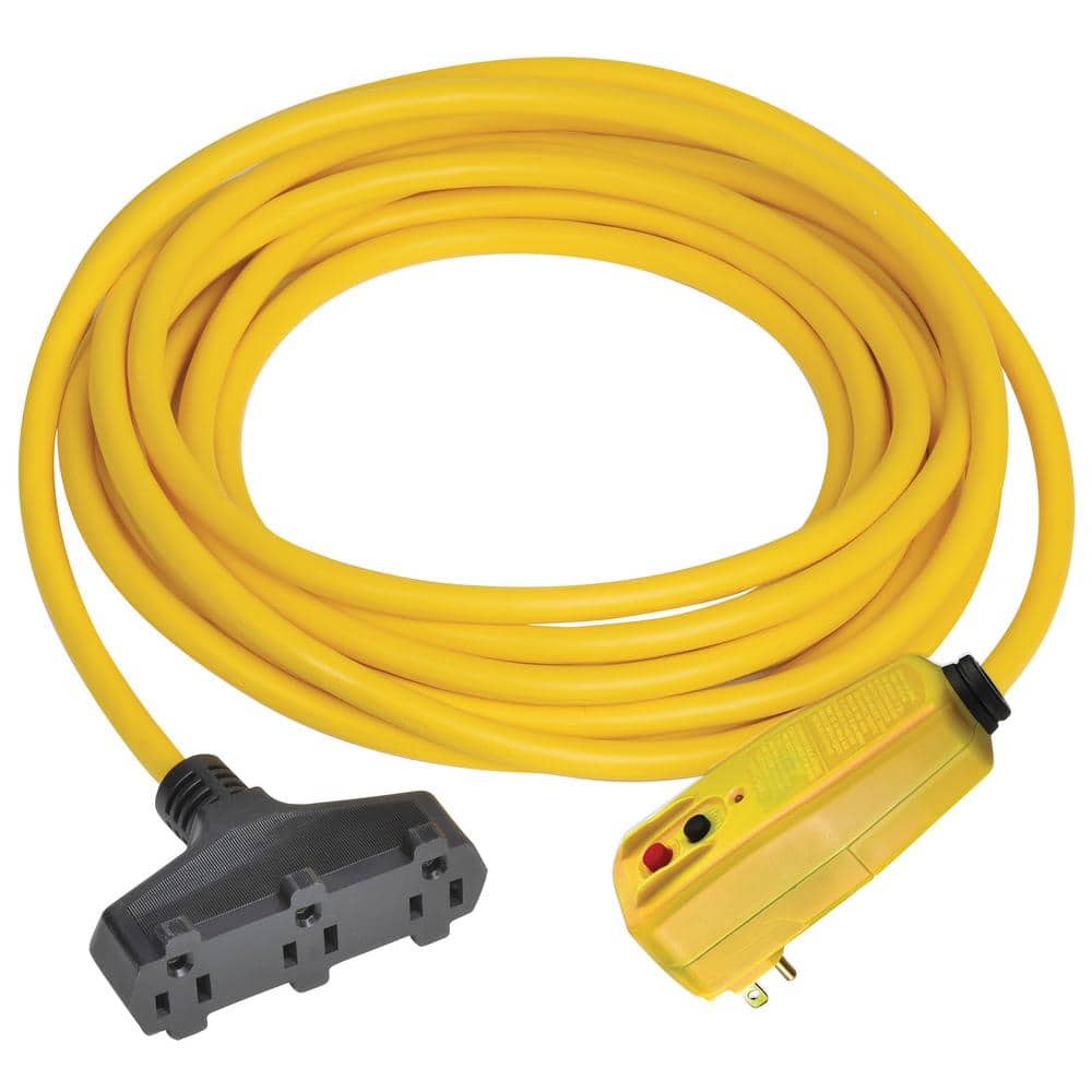 Tower Manufacturing Corporation 25 ft. Right Angle GFCI Triple Tap Cord -  30434304-01