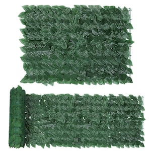 40 Pieces Artificial Green Leaf Privacy Fence Screen, Hedge Backdrop for Balcony, Indoor, Outdoor Garden Fence