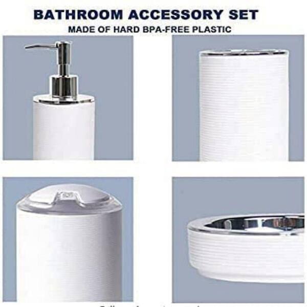 Dracelo 6-Piece Bathroom Accessory Set with Soap Dispenser, Tray