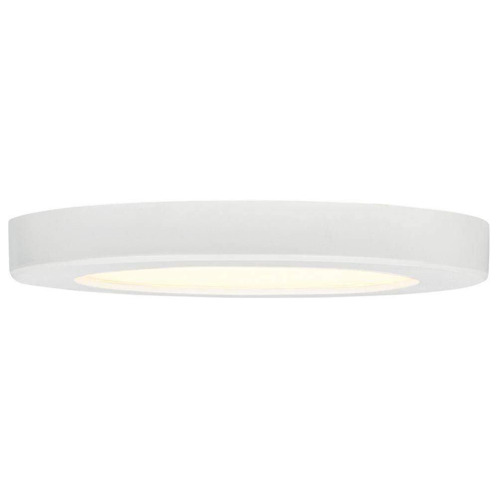 Slim White LED Flush Mount Light with Acrylic Diffuser