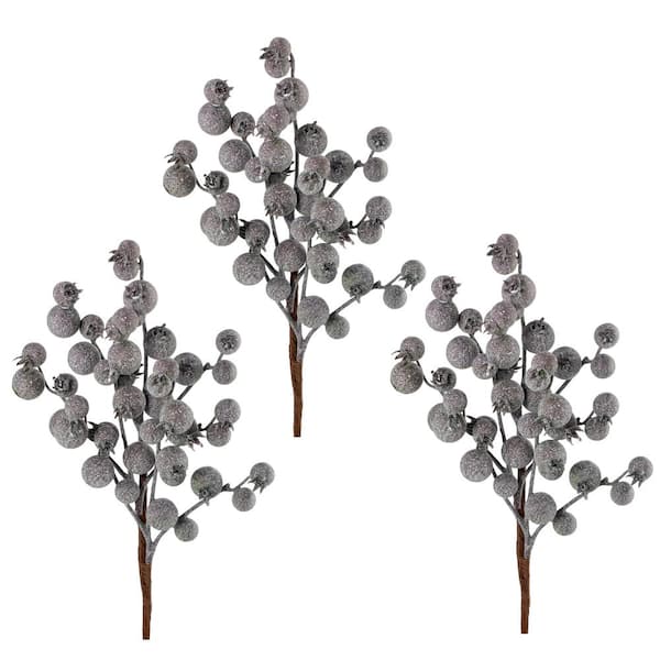Regency International 16 in. Lavander Artificial Crabapple Stem Set of 3