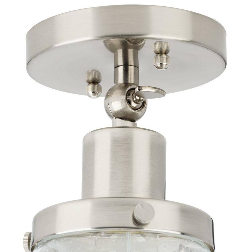 Hinton Brushed Nickel 1-Light Semi-Flush Mount Ceiling Light