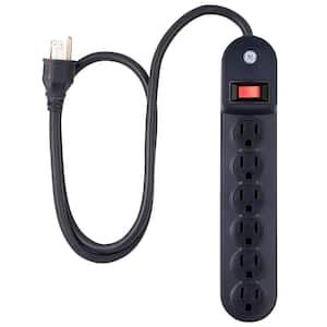 6-Outlet Power Strip with 3 ft. Extension Cord, Black