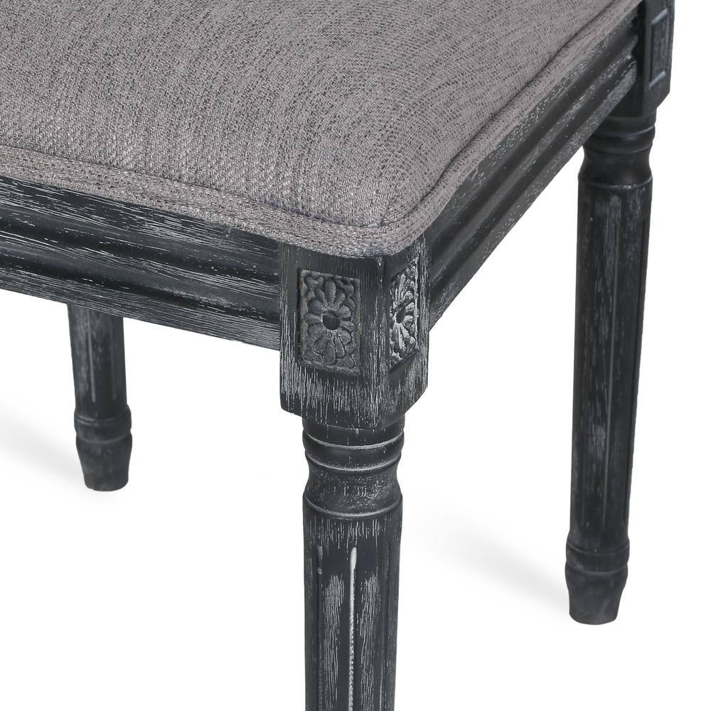 Elegant Gray Upholstered Parsons Dining Chair with Cane Back, Set of 6