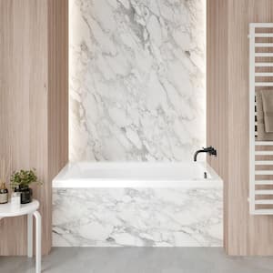 Voltaire 54 in. x 30 in. Acrylic Right Drain Rectangular Alcove Bathtub in White
