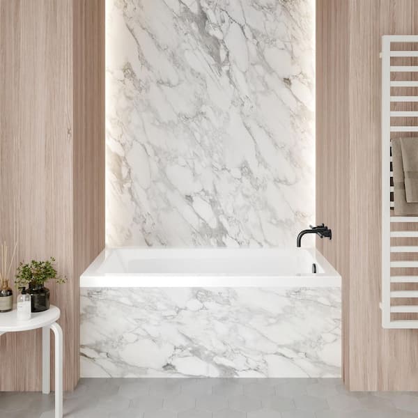 Voltaire 54 in. x 30 in. Acrylic Right Drain Rectangular Alcove Bathtub in White
