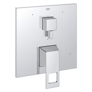 Eurocube 3-Way Diverter 2-Handle Wall Mount Tub and Shower Faucet Trim Kit in Chrome (Valve Not Included)