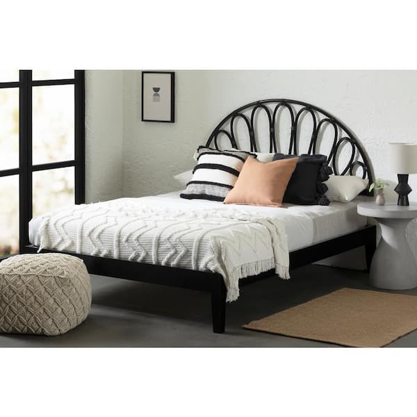 South Shore Hoya Black Particle Board Frame Queen Panel Bed