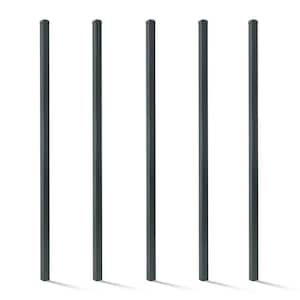 2 in. x 2 in. x 6 ft. Steel Flat Top Blank Metal Fence Post with Post Cap (5-Pack)