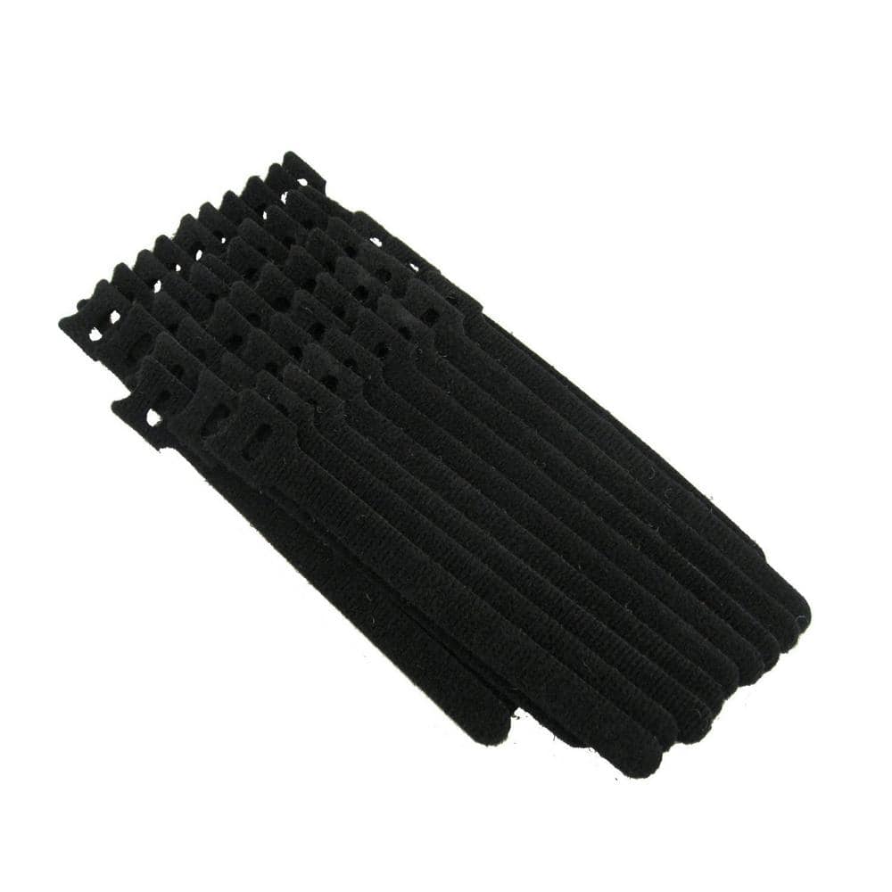 QualGear Reusable Self-Gripping Cable Ties, (50-Pieces), Black