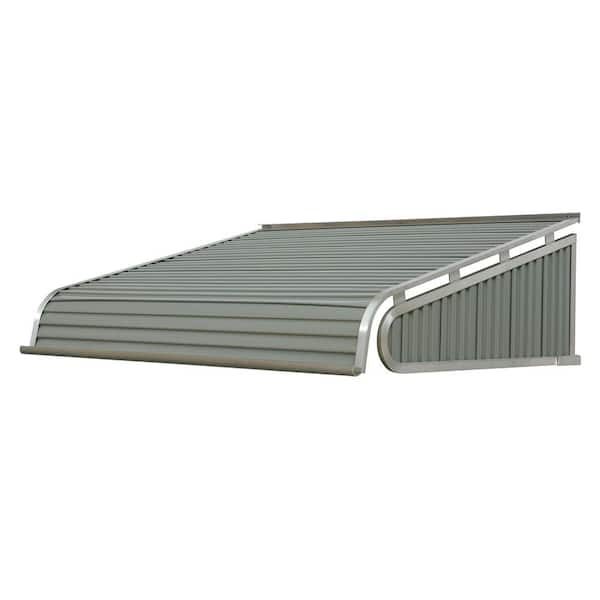 NuImage Awnings 4.5 ft. 1500 Series Door Canopy Aluminum Fixed Awning (20 in. H x 54 in. D) in Graystone