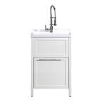 Eleni All-In-One Kit 24 in. x 22 in. x 37.8 in. Acrylic Utility Sink with Cabinet in White