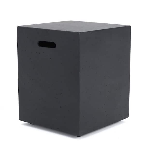 Unbranded Propane Tank Cover Table 16.25 in. Outdoor Gas Tank Storage Side Table Fits 20 lbs. Propane Gas Tank Table in Dark Gray