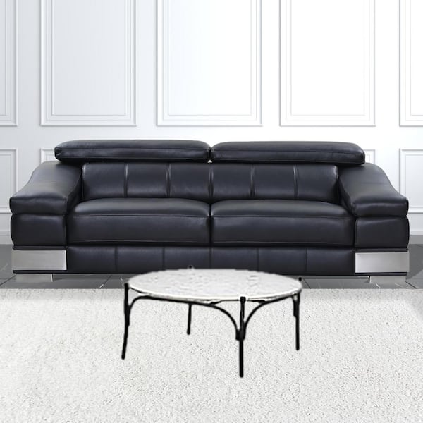 HomeRoots 36 in. Round Solid Manufactured Wood Coffee Table