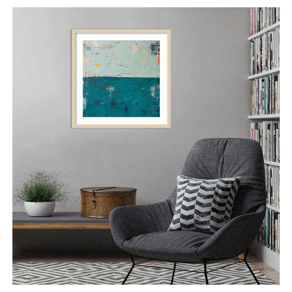 Blue Bay Hideaway Teal and Sky-Blue Framed Wall Art