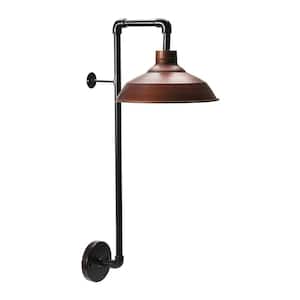 1 Bronze Wall Sconce with Round Metal Shade
