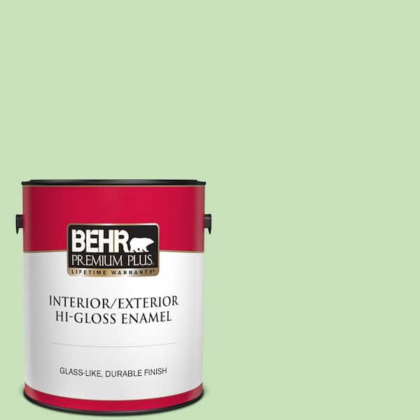 BEHR PREMIUM PLUS 1 gal. #440C-3 Rockwood Jade Hi-Gloss Enamel Interior/Exterior Paint