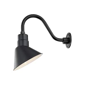 R Series 1-Light 11 in. Satin Black Angle Shade