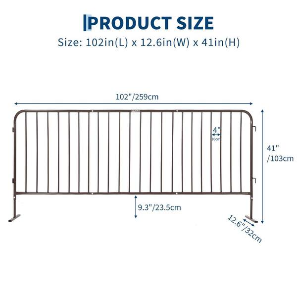 Heavy Duty 8.5 ft.Interlinked Steel Safety Barricade for Crowd