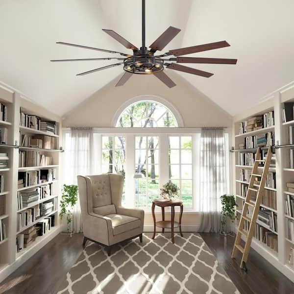 Breezary Vitale 60 in. 4-Light Windmill Black Ceiling Fan with
