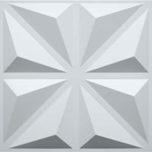 Falkirk Ross 2/25 in. x 19.7 in. x 19.7 in. White PVC Geometric 3D Decorative Wall Panel 10-Pack