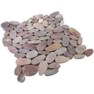 Mixed Berry 12 in. x 12 in. Sliced Pebble Stone Floor and Wall Tile (5.0 sq. ft./Case)