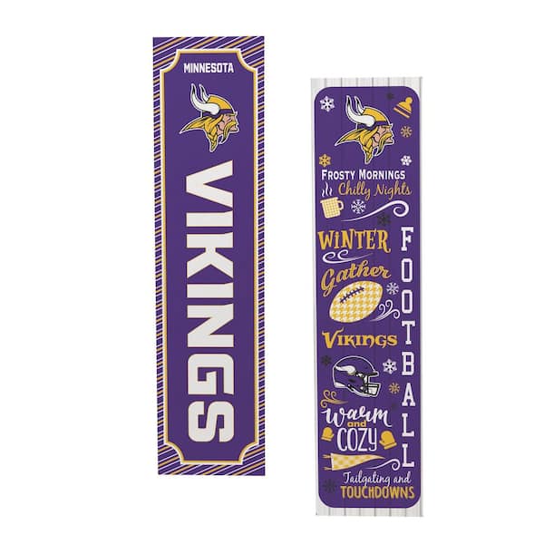 47 in. Double Sided Leaner Porch Sign, Minnesota Vikings, Winter Seasonal