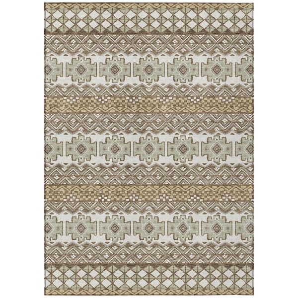 Chantille Machine Washable Indoor/Outdoor Abstract ACN2760 Brown 10 ft. x 14 ft. Area Rug