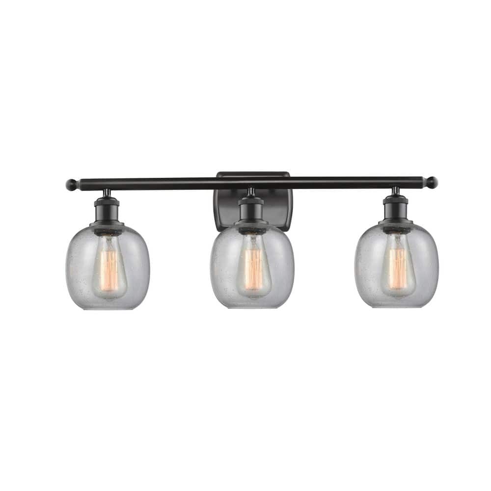 Belfast 26 in. 3-Light Matte Black Vanity Light with Glass Shade price history on PriceWatchPro