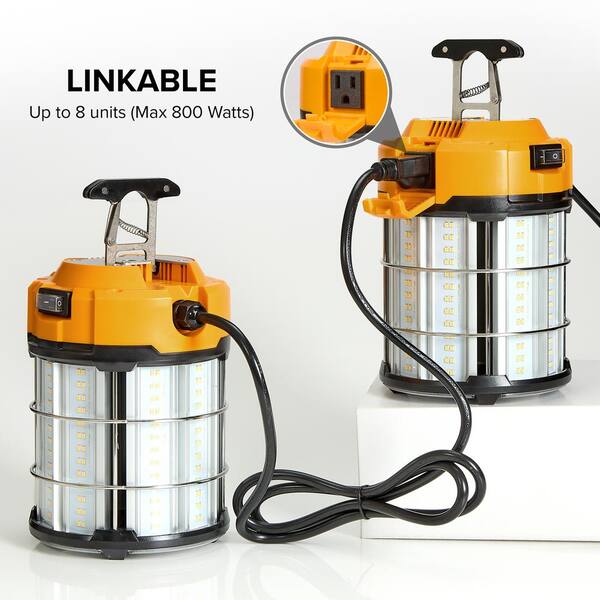Maxxima High Bay Temporary LED Work Light, Linkable, 100-Watt 12,000 Lumens 5000K Daylight