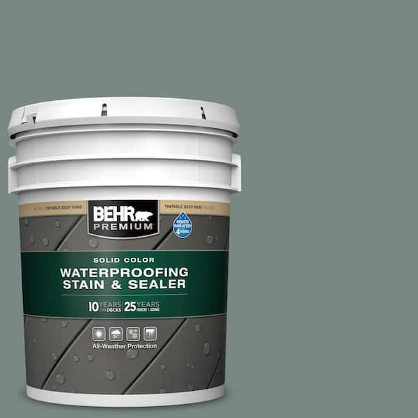 5 gal. #PPU12-16 Juniper Ash Solid Color Waterproofing Exterior Wood Stain and Sealer