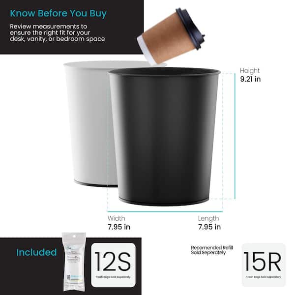 Home Zone Living 1.5 Gal. Stainless Steel Round Open Top