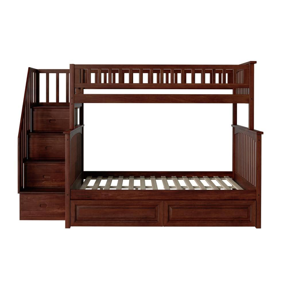 AFI Columbia Staircase Bunk Bed Twin over Full with 2-Raised Panel Bed ...